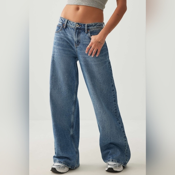 NWT Size 13 Ardene Off Duty Low Rise Wide Leg Jean - Picture 2 of 7